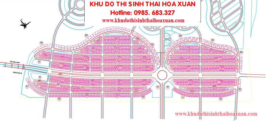 Bán 2 lô liền B1-25 khu sinh thái hoà xuân giá tốt